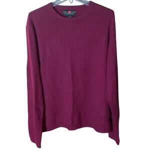 Member’s Mark Men Large Cranberry Wine Red 100% Cashmere Knit Sweater